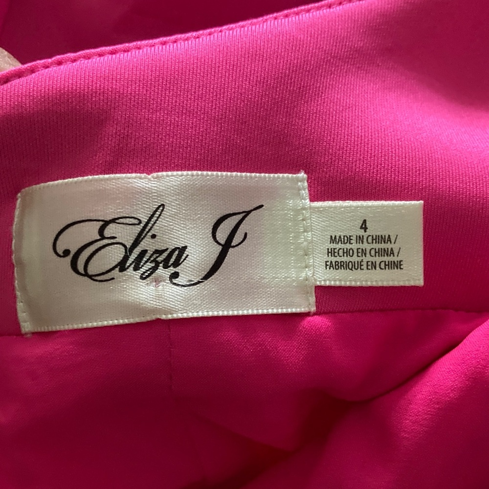 Eliza J One-Shoulder Fuchsia Sheath Dress with Statement Bow - Picture 7 of 12